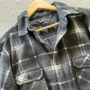 Croft & Barrow Black White Plaid Fleece Shacket Button Down Shirt Unisex Sz XL thumbnail 5