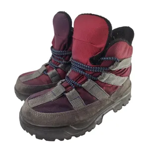 Vintage L.L bean Gray burgundy boots womens sz 7 thumbnail 1