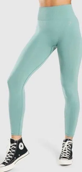 Gymshark fit seamless mid rise leggings light green thumbnail 1