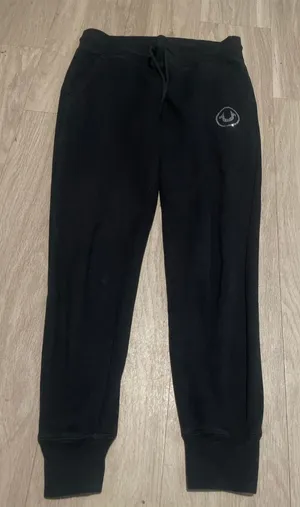 True Religion Black Logo Ribbed Sweatpants thumbnail 1