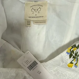 Anthropologie Vanessa Virginia Lace Corset Tank Top White Floral Embroidered 10 thumbnail 9