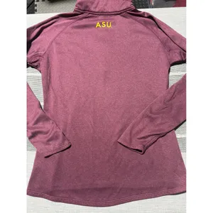 ASU Sun Devils Womens Medium Maroon Quarter Zip Pullover Sparky Logo Athleisure Purple thumbnail 5