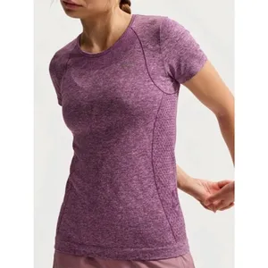 Nike Seamless Short Sleeve Top Size S Heather Maroon Pink thumbnail 8