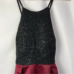 Speechless Black Sequin‎ & Wine Red Fit & Flare Mini Dress 11 thumbnail 5