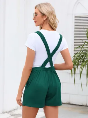 Kohl's Maternity Romper Green Pocket Stretch Jumpsuit NWT thumbnail 5