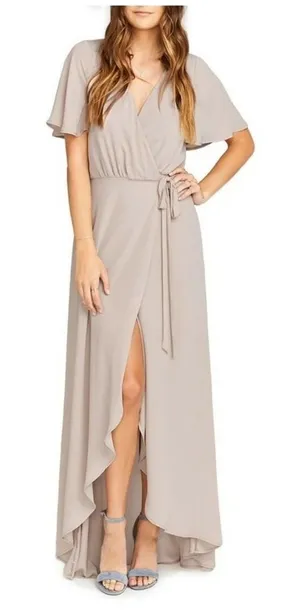 Show‎ Me Your Mumu Dress Medium Sophia Wrap V-neck Flutter Sleeves Maxi thumbnail 1