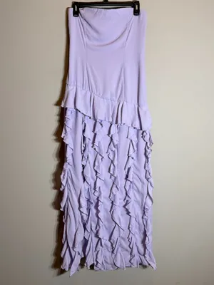 Peppermayo Firefly Maxi Dress Womens 6 Lilac Purple Ruffles Slit Fairy Party NWT thumbnail 7