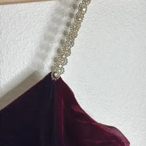 Vtg‎ Jessica McClintock ladies velvet purple dress beaded straps size 7/8 90s thumbnail 7