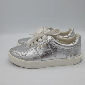 Sam Edelman Edie Silver Metallic Low Top Sneakers Womens Size 6M SE-1980‎ thumbnail 2