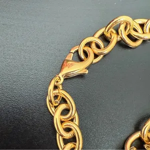 EDFORCE Gold Stainless Steel Heart Charm Link Bracelet 19g. thumbnail 6