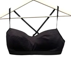 Nike Women’s Dark Gray Black Sports Swim Bikini Top Size Medium thumbnail 1