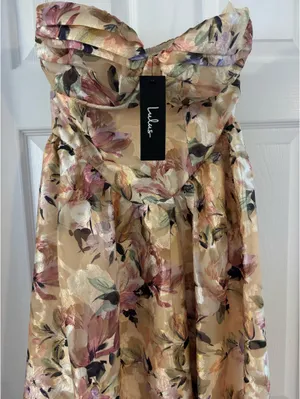 Yellow Floral Lulus Dress Maxi thumbnail 3