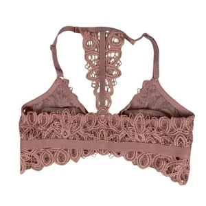 ThirdLove Lace Racerback Bralette Small Mauve Floral Sheer Stretch Lingerie thumbnail 2