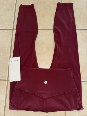 Lululemon Align With Pockets High Rise 25” Red Merlot Size 4 NWT thumbnail 1