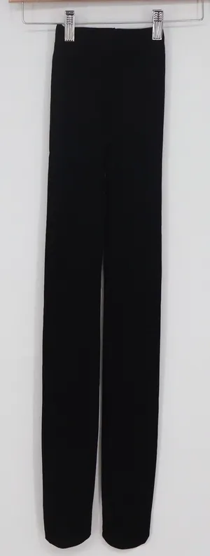 Unbranded Women's High Waisted Black Stretch Knit Full Length Leggings thumbnail 1