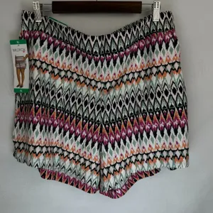 Wildfox Women Relaxed Fit Pull-On Shorts Sz XL Orange Multicolor Pockets thumbnail 1
