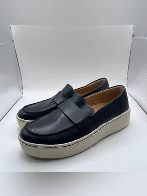 Born Marlie slip-on black loafers size 7 M platform black leather comfort women thumbnail 2
