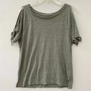 Abercrombie & Fitch Tie Sleeve Tee Small Greenish Casual Soft Girl Top thumbnail 3