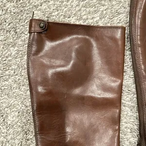 Frye Women's Brown Leather Riding Boots Knee‎ High Zip Up Casual Tall Size 7 thumbnail 3
