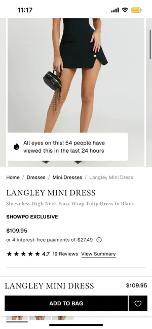 New Showpo Langley Mini Dress Sleeveless High Neck Tulip Dress MSRP $109 thumbnail 2