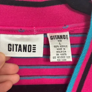 NEW Deadstock 80s Gitano Sweatshirt Cardigan in Pink - Size L thumbnail 3