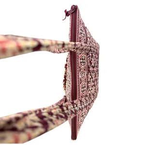 Vera Bradley Burgundy Tote Bag Quilted Cotton Large Shoulder Bag Retired 2006 thumbnail 7