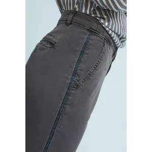 Anthropologie Striped‎ Chino Trousers 28 Relaxed Fit Gray Pants Embellished thumbnail 4