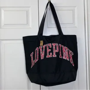 Pink Victoria's Secret Black Weekender Bag thumbnail 2