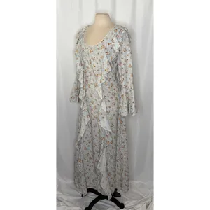 SPELL & THE GYPSY Fleur Frill Bias Maxi Dress Teapot Blue Floral‎ Bohemian Large thumbnail 6