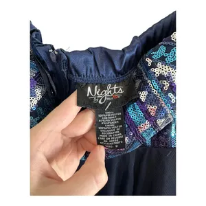 Nights by Tease Me Y2K Blue Sequin and Tulle Strapless Mini Formal Dress Size 0 thumbnail 3