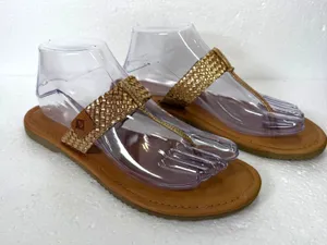 Sperry Gold Braided Thong Sandals Flats Women's 7 Brown Leather STS98083 thumbnail 1