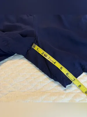 August Silk Vintage 100% Silk High Waisted Navy Dress Shorts Culottes Pleats 7” Inseam Sz 10 thumbnail 9