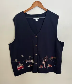 CJ Banks 2X fall sweater vest thumbnail 1