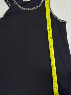 Sis sis Black Beaded Trim Tank Top large thumbnail 5