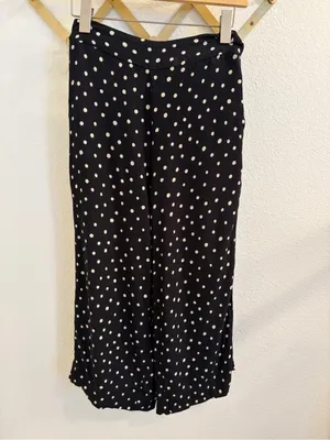Madewell Hudson Black Polka Dot Cropped Ankle Pants XS thumbnail 5