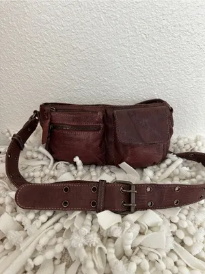 FREE PEOPLE Wade Leather Sling Purse Shoulder Cross Body Buckle Bag Dark Brown thumbnail 7