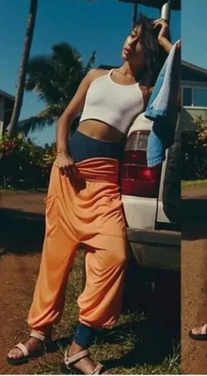 NWOT Free People Movement X Free People Victory Harem Pants Orange thumbnail 1