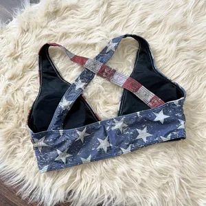 Vintage Style Americana Stars & Stripes Padded Bikini Top S thumbnail 3