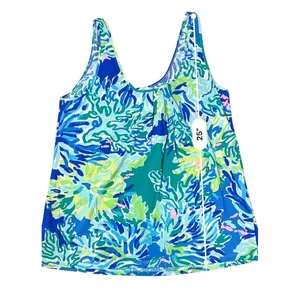 Lilly Pulitzer Kinsey Tank MEDIUM Wade & Sea Coastal Designer Blue‎ Green thumbnail 8