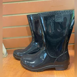 UGG Shiny Black Rain Boots thumbnail 7