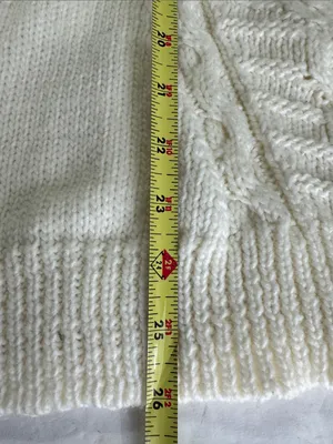 American Eagle Outfitters Cream Crewneck cable Knit Sweater wool blend L winter thumbnail 12