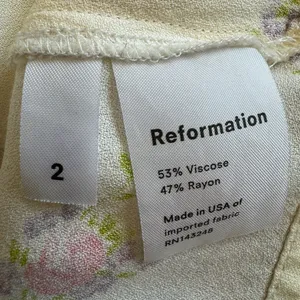 Reformation Floral Slip‎ Dress in Cream and Pink size 2 thumbnail 4
