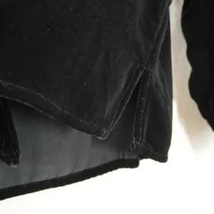 Eddie Bauer Black Velvet Silk Button Front Blouse Long Sleeve Whimsigoth Vintage thumbnail 6