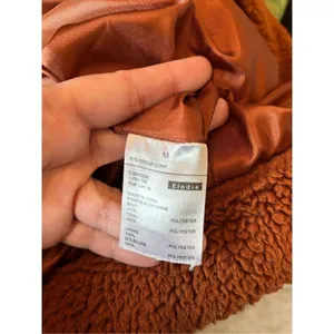 Anthropologie Elodie Faux Sherpa Teddy Coat Oversized Rust Size Medium Pockets thumbnail 3