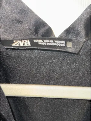 Zara Black Satin Button Up Blouse Size XL thumbnail 4