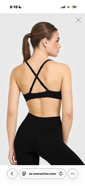 Enhancelift™ Seamless Strappy Sports Bra With White Logo thumbnail 2
