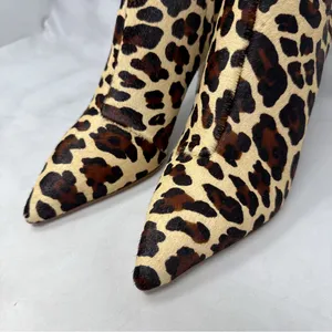 NEW Sophia Webster Rizzo Leopard Calf Hair Pointed Toe Mid Height Ankle Boots 37 thumbnail 6