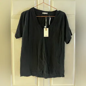 Good American black vneck‎ cotton tshirt 4 way stretch quick dry compression NWT thumbnail 5