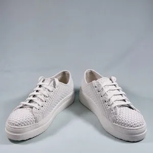 On‎ 34th Size-6M Women's Lusille Woven Lace-up Sneakers, White thumbnail 10