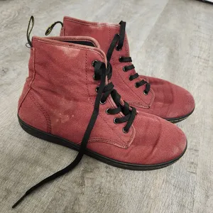 Dr. Martens Storeditch Red Canvas Lace Up Boots Size EU 41 thumbnail 1
